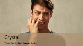  Presentation with man lust - Audience pleasing PPT theme consisting of psychic mind - anxious man backdrop and a coral colored foreground