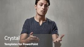  Presentation with creation of man - Slide deck featuring psychic mind - disappointed man portrait background and a  colored foreground