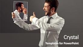  Presentation with agree - Colorful slide set enhanced with psychic mind - happy young man agree backdrop and a dark gray colored foreground