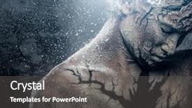  Presentation with art - Amazing presentation theme having psychic mind - man with conceptual spiritual body backdrop and a dark gray colored foreground