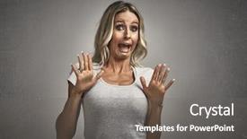  Presentation with fear - PPT layouts enhanced with psychic mind - scared afraid young woman fear background and a  colored foreground