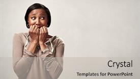  Presentation with psychic - Beautiful PPT theme featuring psychic mind - scared black woman backdrop and a light gray colored foreground