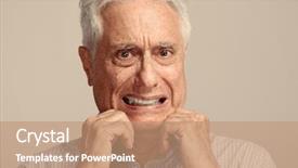  Presentation with old man - Audience pleasing presentation theme consisting of psychic mind - scared old man backdrop and a coral colored foreground