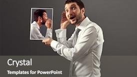  Presentation with special education young adult man - Cool new PPT layouts with psychic mind - young man listening his inner backdrop and a gray colored foreground