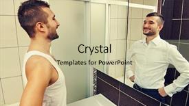  Presentation with successful - Presentation design consisting of psychic mind - young man looking at successful background and a soft green colored foreground