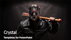 Presentation with hockey - Colorful presentation theme enhanced with psycho killer in hockey mask backdrop and a black colored foreground