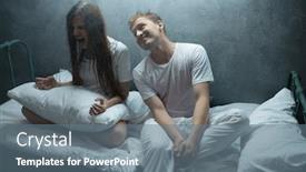  Presentation with hospital bed - Slide deck with psycho-man-and-woman background and a gray colored foreground