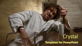  Presentation with wheelchair - Presentation with psycho-man-in-wheelchair-feeling and a tawny brown colored foreground