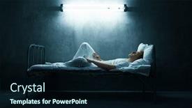  Presentation with bed - Audience pleasing PPT layouts consisting of psycho-man-lying-in-bed backdrop and a wine colored foreground