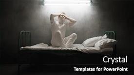  Presentation with bed - Audience pleasing slide set consisting of psycho-man-sitting-in-bed backdrop and a black colored foreground