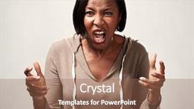  Presentation with angry - Presentation design featuring wrath - angry african american woman background and a coral colored foreground