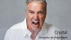  Presentation with angry - Slides with wrath - angry senior man background and a sky blue colored foreground