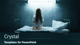  Presentation with insomnia - Colorful slide set enhanced with psycho-woman-screams-in-bed backdrop and a ocean colored foreground