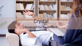  Presentation with medical concept - PPT theme featuring psychoanalyst - medical concept with psychologist visit background and a coral colored foreground