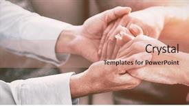  Presentation with holding hands - PPT theme with psychoanalyst - midsection of therapist holding patient background and a coral colored foreground