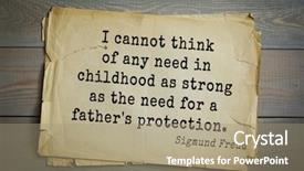  Presentation with quote - Slide deck with psychoanalyst and psychiatrist sigmund freud background and a coral colored foreground