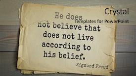  Presentation with quote - Slide deck having psychoanalyst and psychiatrist sigmund freud background and a coral colored foreground