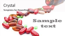  Presentation with pill bottle - Beautiful slides featuring psychological health - colorful stream of pills coming backdrop and a white colored foreground