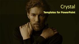  Presentation with masculine - Presentation theme featuring psychological-picture-art-portrait background and a wine colored foreground