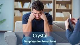  Presentation with psychiatrist - Presentation design consisting of psychological therapy - patient visiting psychiatrist doctor background and a  colored foreground