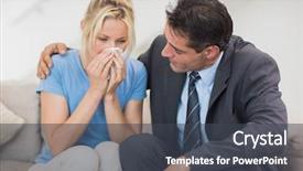  Presentation with man joined woman - Cool new PPT theme with psychological therapy - well dresses man consoling backdrop and a  colored foreground