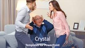  Presentation with family floral - Colorful slide set enhanced with psychological therapy - young couple with problem backdrop and a ocean colored foreground