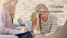  Presentation with violence - Slide deck with psychologist working with victim background and a lemonade colored foreground