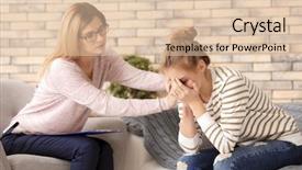  Presentation with violence - Slide set with psychologist working with victim background and a lemonade colored foreground