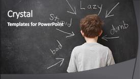  Presentation with psychology - Presentation theme featuring psychology - abusive words hurt background and a dark gray colored foreground