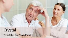  Presentation with females - Cool new presentation design with psychology - aged females comforting their friend backdrop and a lemonade colored foreground