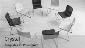  Presentation with psychology - Presentation theme featuring psychology - chairs in room prepared background and a light gray colored foreground