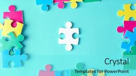  Presentation with autism - Beautiful PPT layouts featuring psychology - composition with different puzzles backdrop and a arctic colored foreground