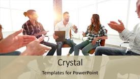  Presentation with coach - Audience pleasing slide deck consisting of psychology - creative team applauding the coach backdrop and a mint green colored foreground