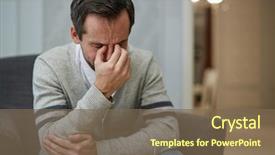  Presentation with crying - Presentation consisting of psychology - desperate man crying during psychological background and a violet colored foreground