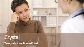  Presentation with doctor office - Audience pleasing presentation theme consisting of psychology - doctor and worried patient backdrop and a coral colored foreground