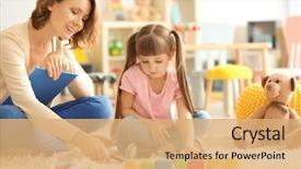  Presentation with psychology - Slide set enhanced with psychology - female psychologist with cute little background and a coral colored foreground