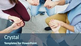  Presentation with group therapy - PPT layouts enhanced with psychology - group therapy background and a ocean colored foreground