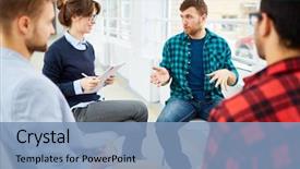  Presentation with group therapy - PPT layouts featuring psychology - group therapy background and a teal colored foreground