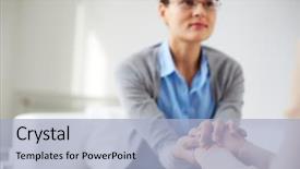  Presentation with psychiatrist - Presentation design consisting of psychology - image of psychiatrist holding hands background and a light blue colored foreground