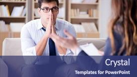  Presentation with psychology medical dementia treatment - Colorful PPT layouts enhanced with psychology - medical concept with psychologist visit backdrop and a ocean colored foreground