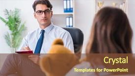  Presentation with psychiatrist - Cool new presentation theme with psychology - patient visiting psychiatrist doctor backdrop and a tawny brown colored foreground