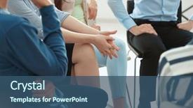  Presentation with psychotherapy - Audience pleasing PPT layouts consisting of psychology - people at group psychotherapy session backdrop and a ocean colored foreground