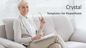  Presentation with psychology - Presentation with psychology - portrait of happy therapist background and a white colored foreground