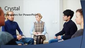  Presentation with mentor - Presentation consisting of psychology - portrait of mature female mentor background and a white colored foreground