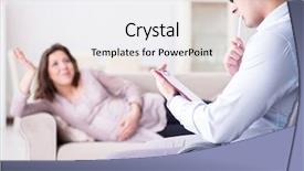  Presentation with pregnant woman doctor - Colorful slide set enhanced with psychology - pregnant woman visiting psychologist doctor backdrop and a white colored foreground