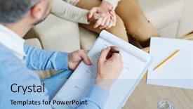  Presentation with psychology - Amazing PPT theme having psychology - psychologist with patient backdrop and a light blue colored foreground