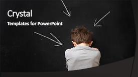  Presentation with sad - Audience pleasing presentation design consisting of psychology - sad boy standing backdrop and a black colored foreground