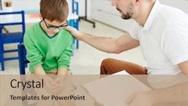  Presentation with shoulder - Beautiful theme featuring psychology - school psychologist touching shoulder backdrop and a coral colored foreground