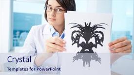  Presentation with psychology - Beautiful presentation featuring psychology - serious psychologist showing paper backdrop and a lemonade colored foreground