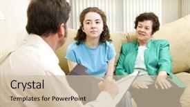  Presentation with teenage girl - Cool new presentation with psychology - teenage girl and her mother backdrop and a soft green colored foreground